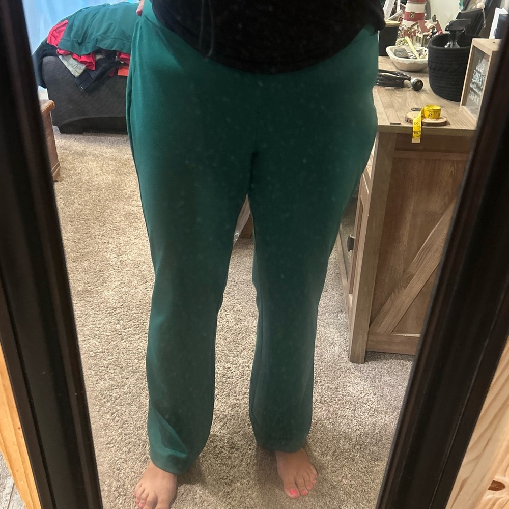 New York & Company Green Straight Leg Pull On Bottoms